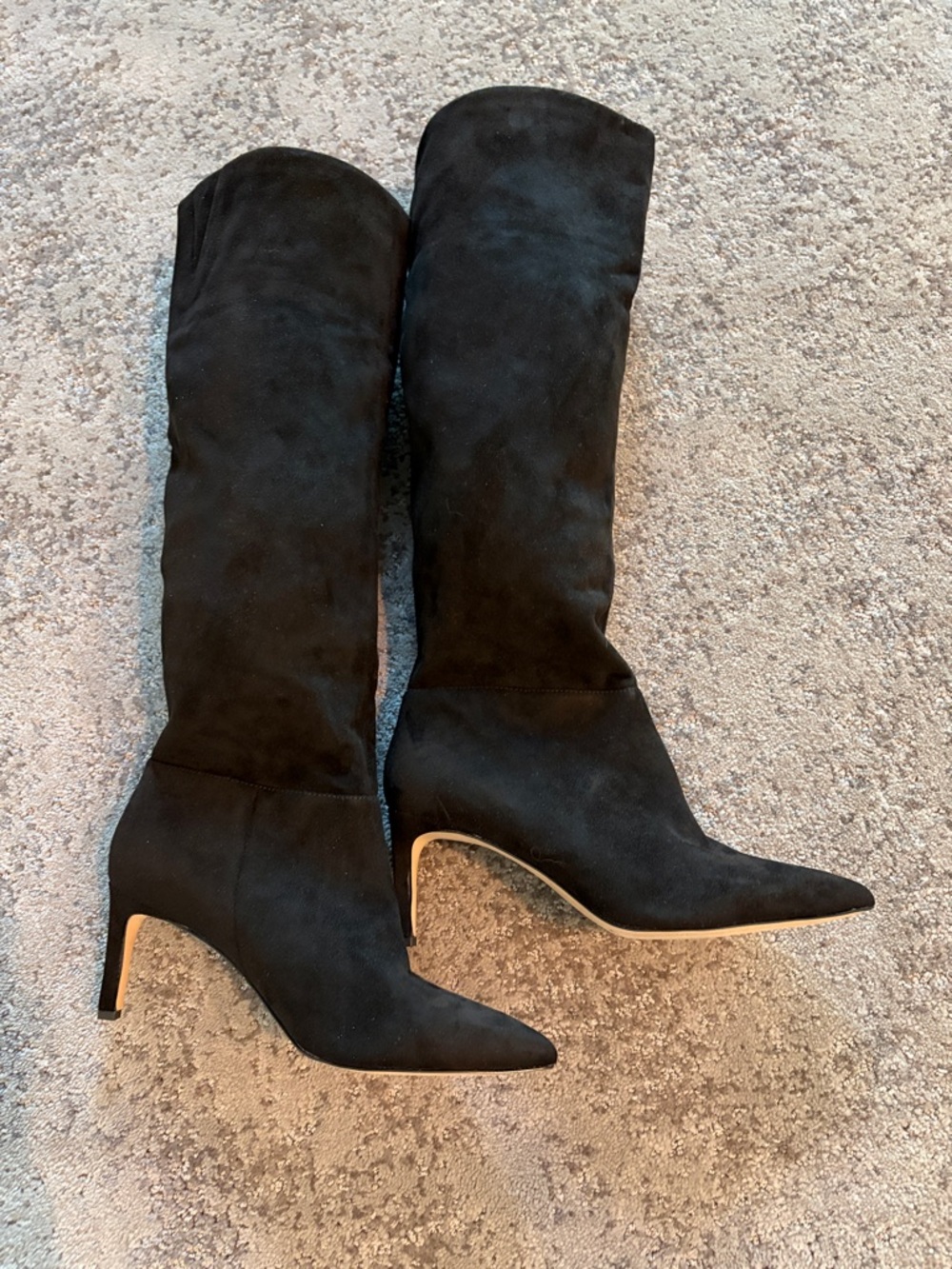 Black Over-The-Knee Pointed-Toe Stiletto Boots